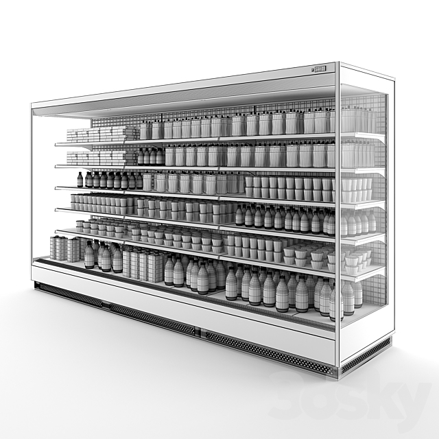 Refrigerated display case Brandford Tesey. 3DS Max Model - thumbnail 2