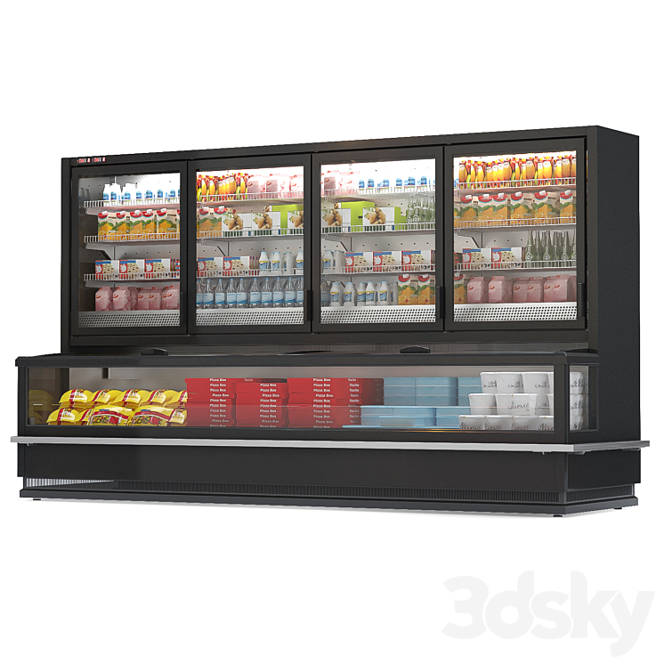 Refrigerated display case HitLine 3DS Max Model - thumbnail 1