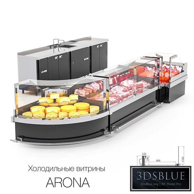 Refrigerated display cases ARONA 3DS Max - thumbnail 3