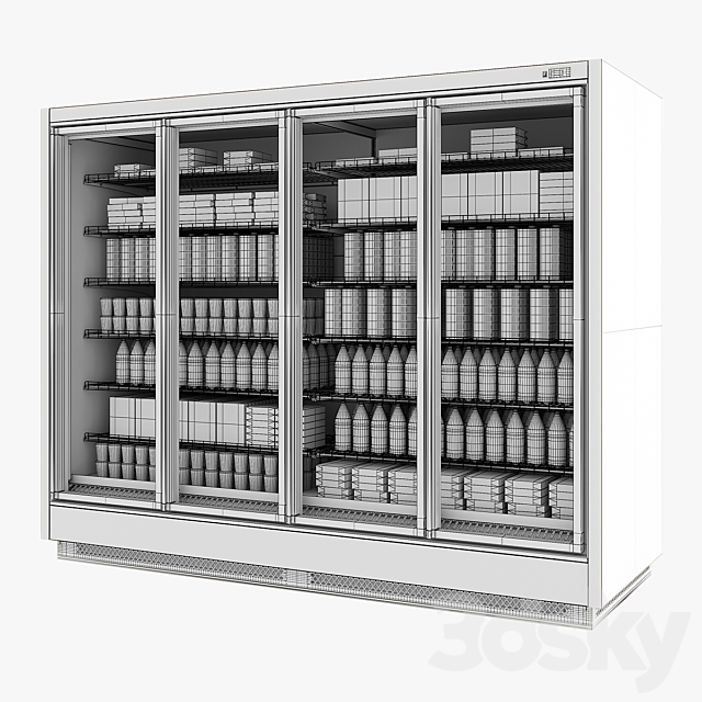 Refrigerated wall cabinet Brandford Tesey Esc 3ds Max - thumbnail 3