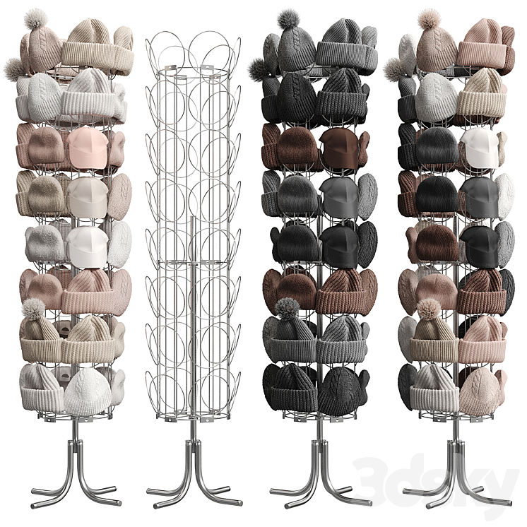 Set of hats and accessories 02 3DS Max Model - thumbnail 1