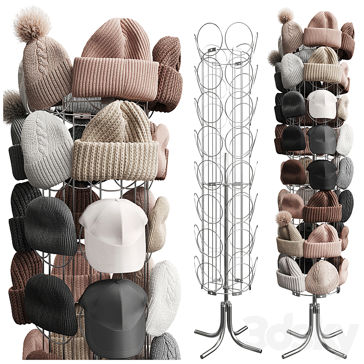 Set of hats and accessories 02 3DS Max Model - thumbnail 2