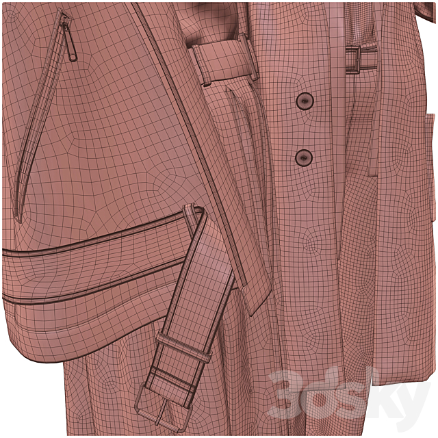 Set of outerwear on mannequins 3DSMax File - thumbnail 4