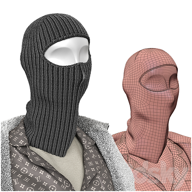 Set of outerwear on mannequins 3DSMax File - thumbnail 7