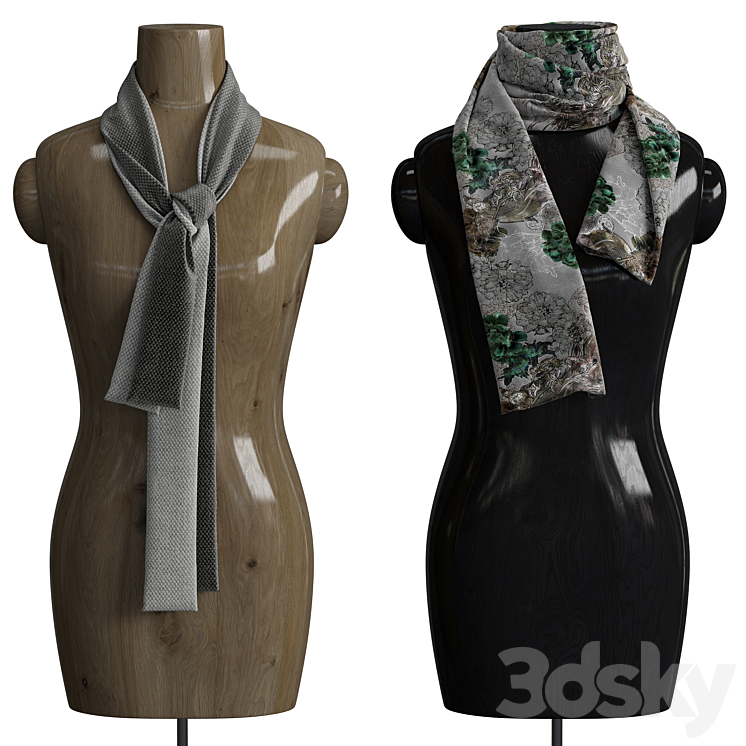 Shawl over manikin 3DS Max - thumbnail 2