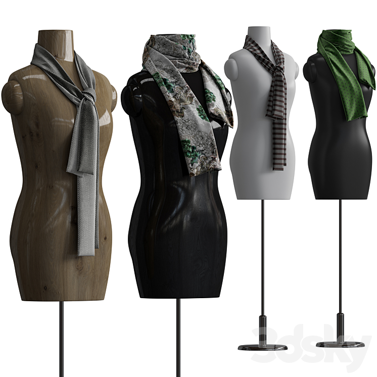 Shawl over manikin 3DS Max - thumbnail 1