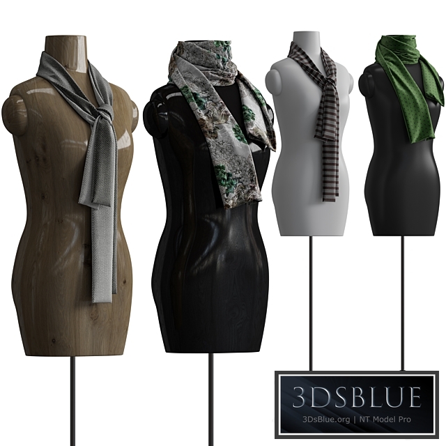 Shawl over manikin 3DS Max - thumbnail 3