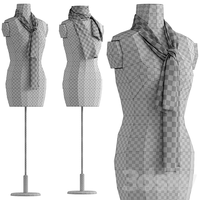 Shawl over manikin 3DSMax File - thumbnail 3