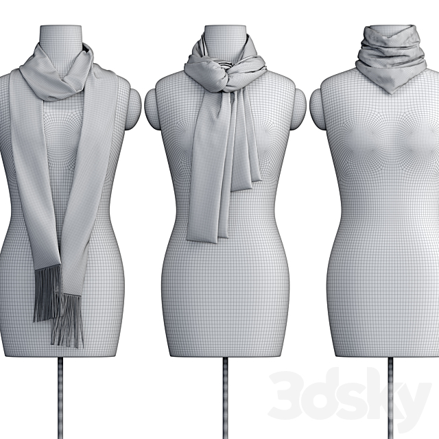 Shawl over the body 3DSMax File - thumbnail 4