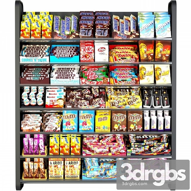 Shelf in the supermarket with sweets. chocolate - thumbnail 1