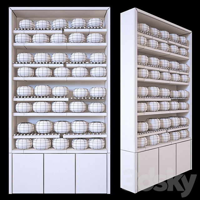 Shelves with cheese 3DS Max Model - thumbnail 2