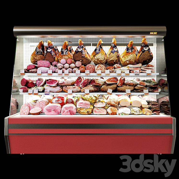 Shelves with meat 3DS Max Model - thumbnail 1