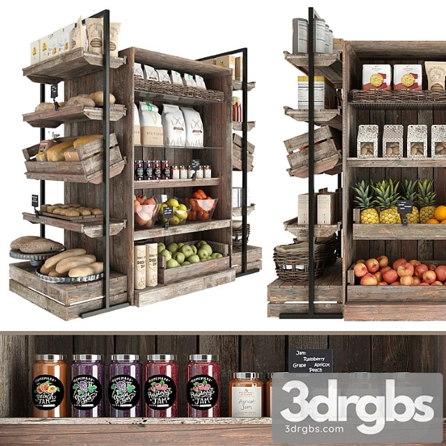 Shelves with products 3dsmax Download - thumbnail 1