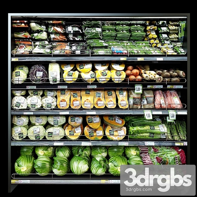 Shelves With Vegetables 2 3dsmax Download - thumbnail 1