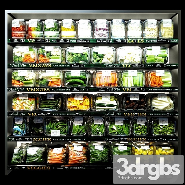 Shelves With Vegetables 3dsmax Download - thumbnail 1