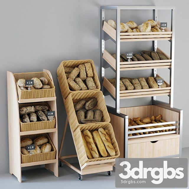 Shelvings With Bread 3dsmax Download - thumbnail 1