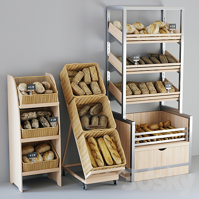 Shelvings with bread 3DSMax File - thumbnail 1