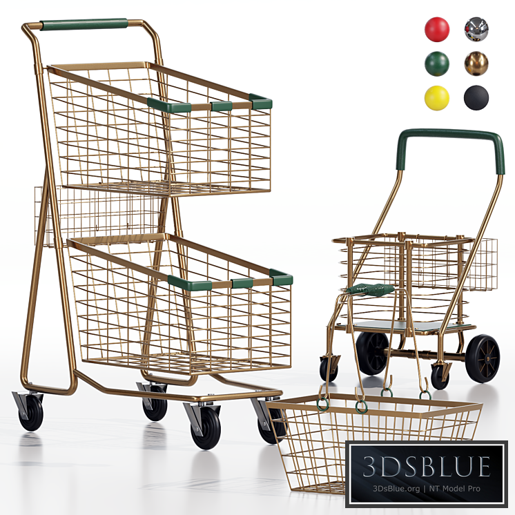 shop cart set01 3DS Max - thumbnail 3