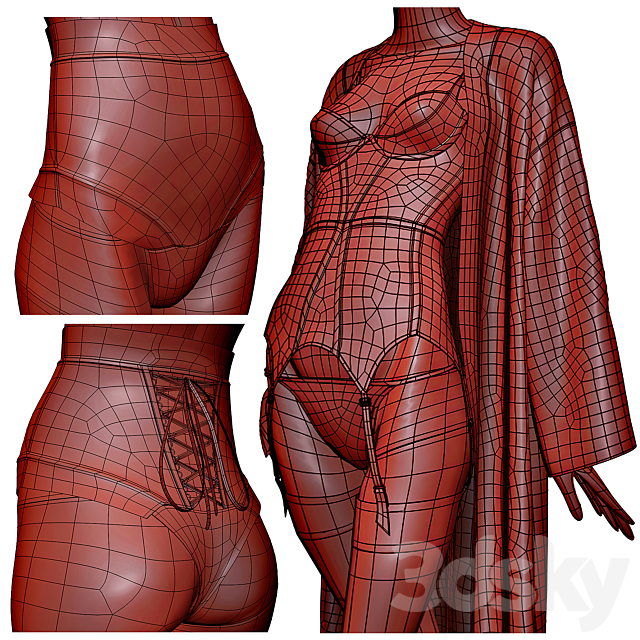 Shop underwear 02 3DS Max Model - thumbnail 3