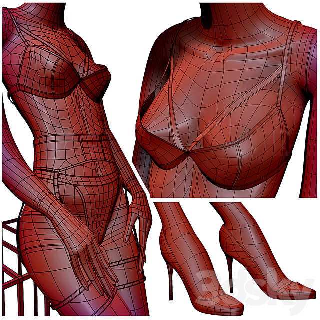 Shop underwear 02 3DS Max Model - thumbnail 6