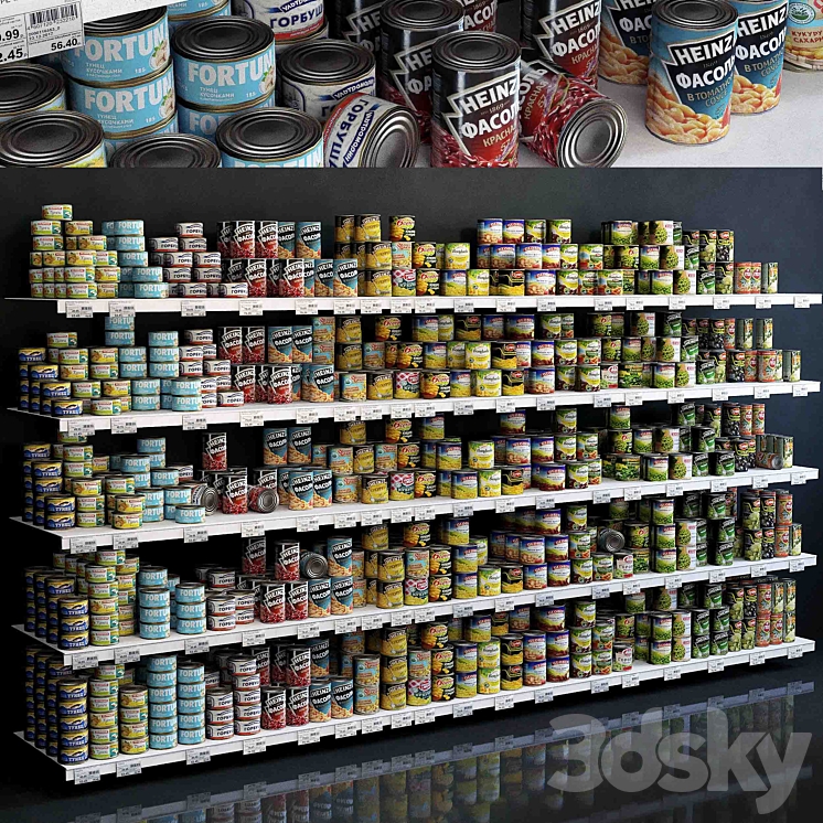 Showcase 004. Canned Food 3DS Max - thumbnail 1