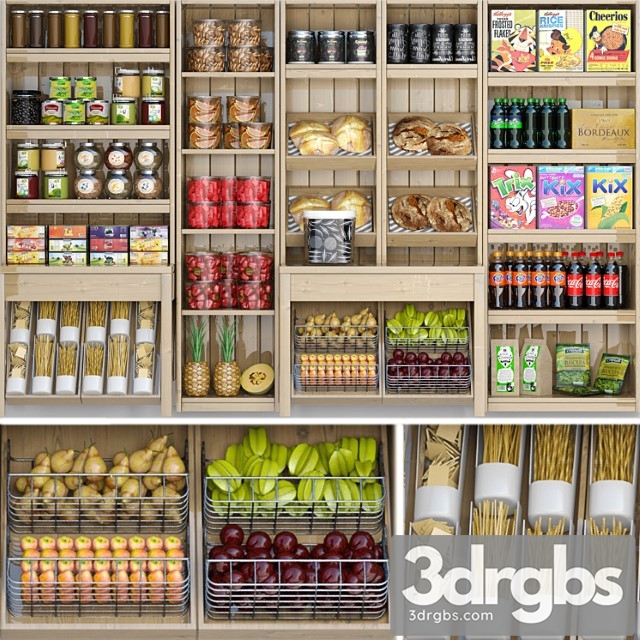 Showcase In A Supermarket With Products Juices and Spices 5 3dsmax Download - thumbnail 1