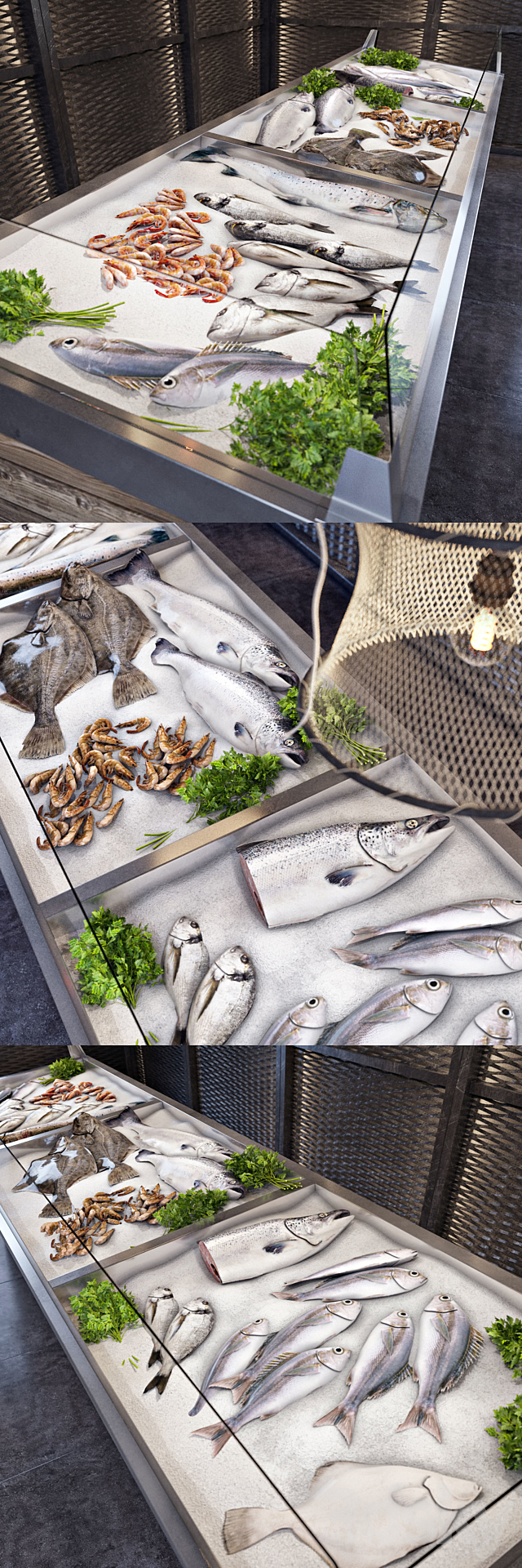 Showcase with fish and seafood 3DSMax File - thumbnail 2