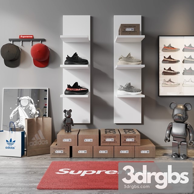 Sneaker Adidas Set 3dsmax Download - thumbnail 1