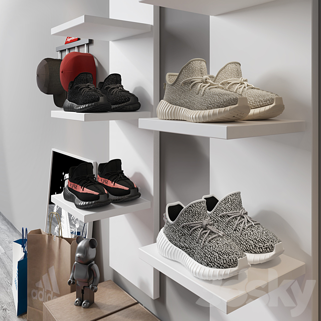 sneaker adidas set 3DSMax File - thumbnail 3