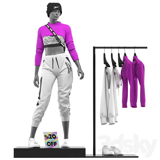 Sportswear female mannequin_0.4 3ds Max - thumbnail 1