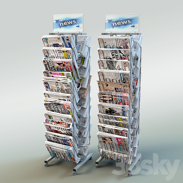 Stand with newspapers _ Newspaper Stand 3DSMax File - thumbnail 1