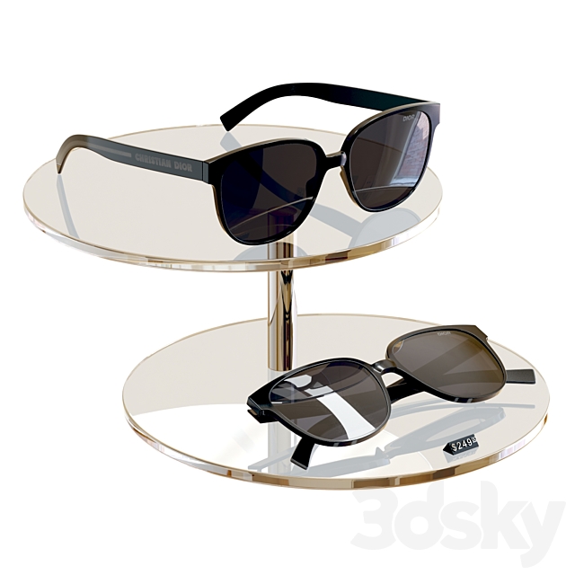 Store Display _ Dior _ Sunglasses Flag 1 Black 3DSMax File - thumbnail 1