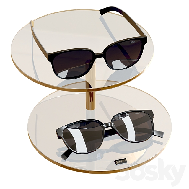 Store Display _ Dior _ Sunglasses Flag 1 Black 3DSMax File - thumbnail 2