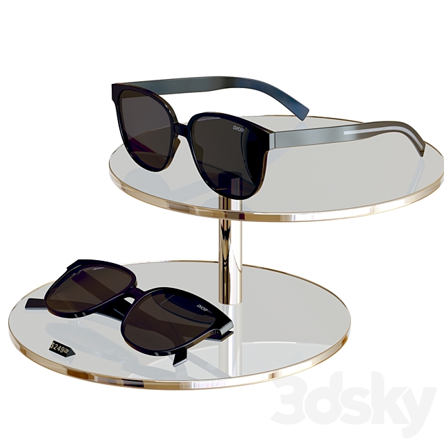 Store Display _ Dior _ Sunglasses Flag 1 Black 3DSMax File - thumbnail 3