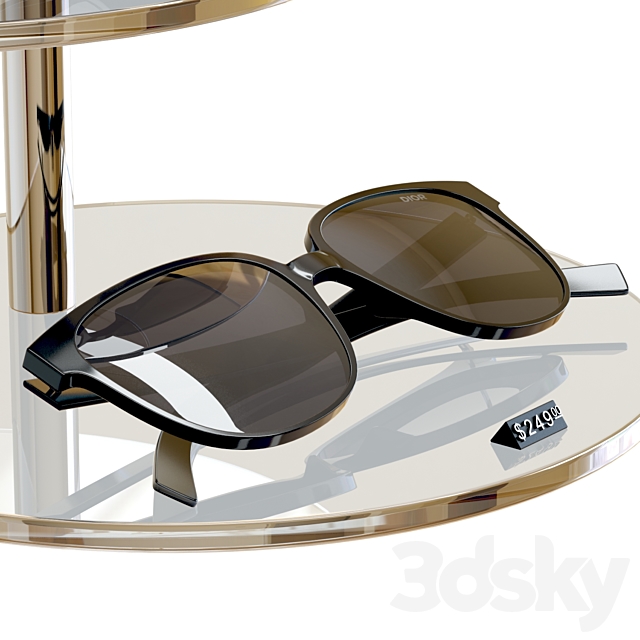 Store Display _ Dior _ Sunglasses Flag 1 Black 3DSMax File - thumbnail 5