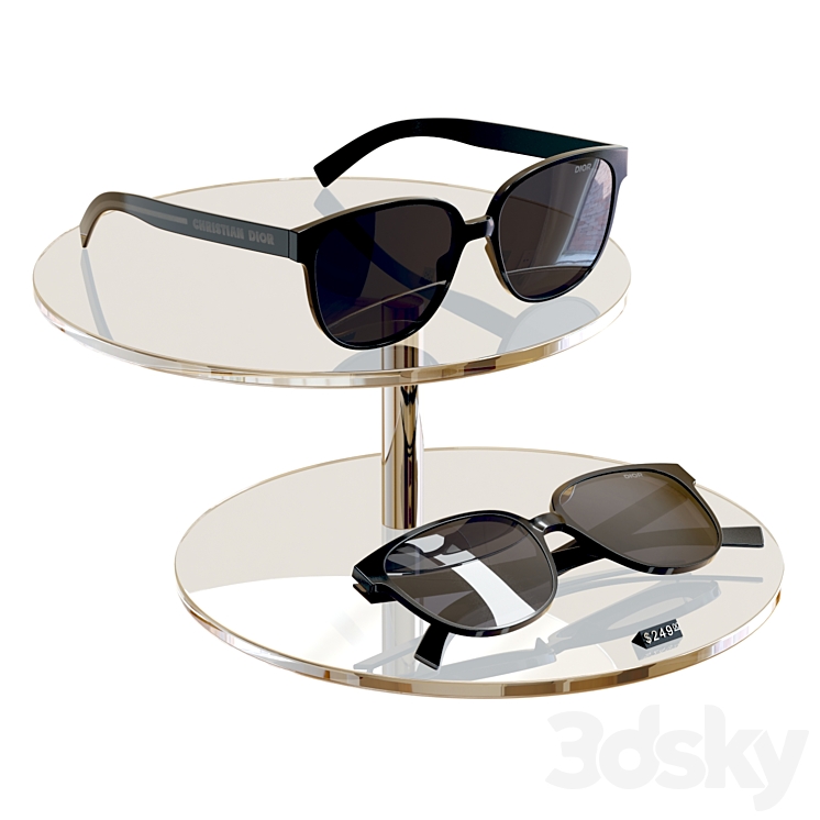 Store Display \/ Dior \/ Sunglasses Flag 1 Black 3DS Max - thumbnail 1