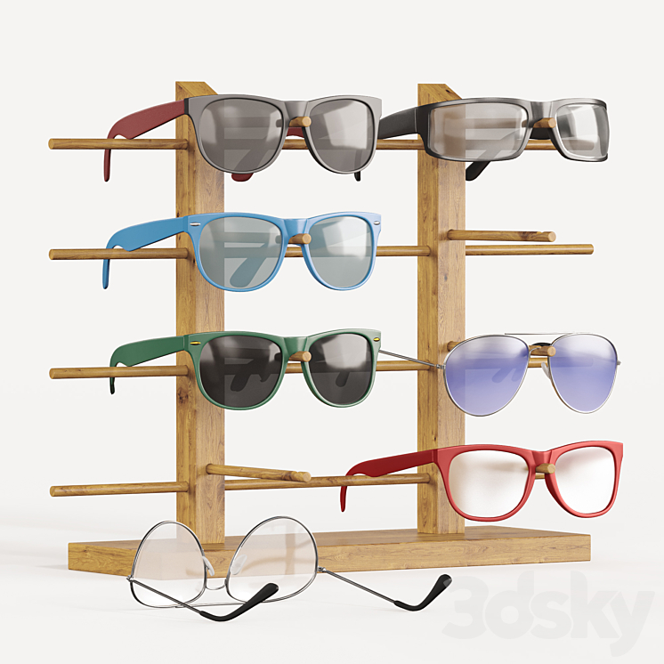 Sunglasses stand with glasses 3DS Max - thumbnail 1