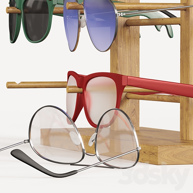 Sunglasses stand with glasses 3DSMax File - thumbnail 6