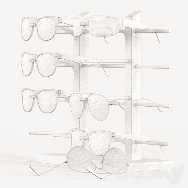 Sunglasses stand with glasses 3DSMax File - thumbnail 7