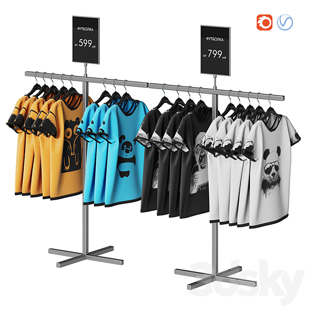 T-shirt stand 2 3DS Max Model - thumbnail 2