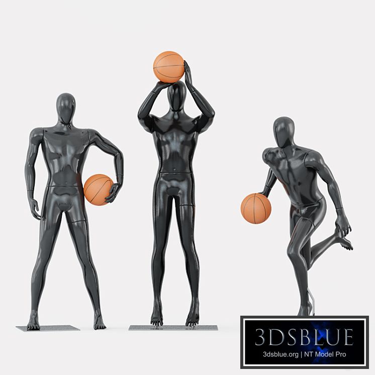 Three faceless mannequins basketball 29 3DS Max - thumbnail 3