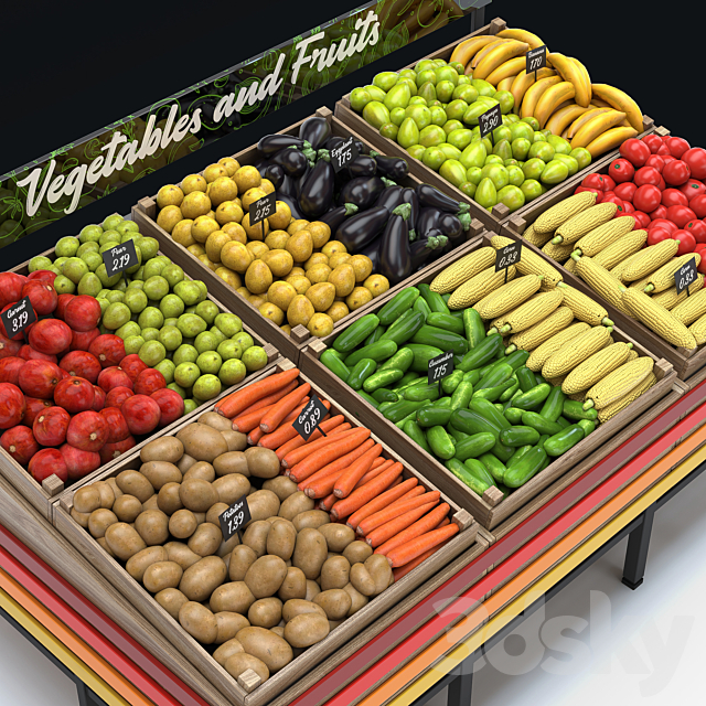 Vegetable Breakdown 2 3DS Max Model - thumbnail 2