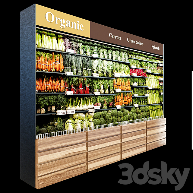 Vegetables fridge 3DS Max Model - thumbnail 2