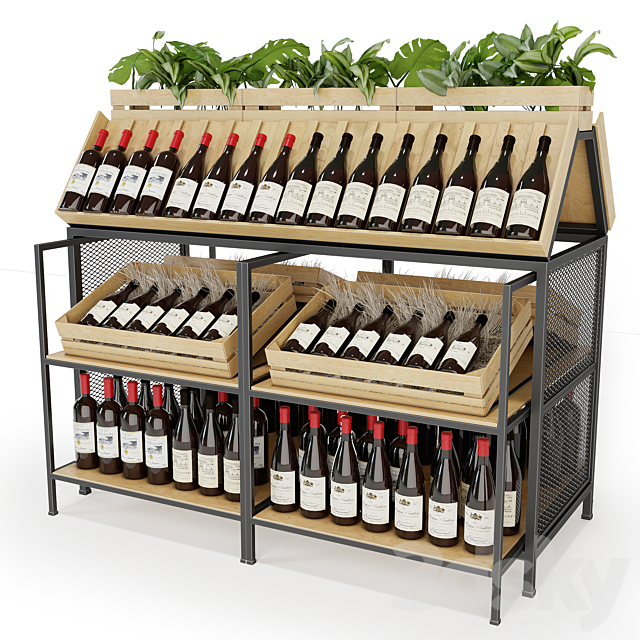 Wine rack 3ds Max - thumbnail 3