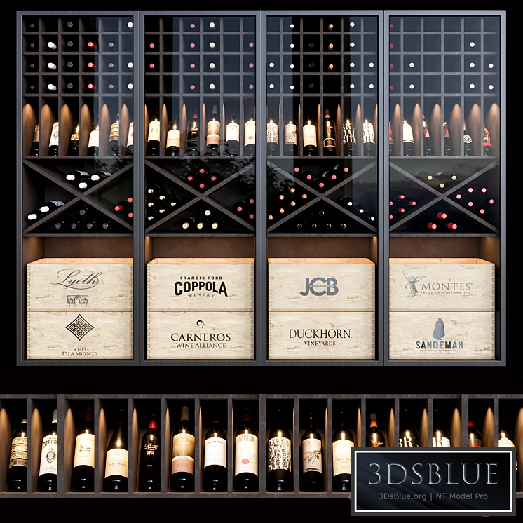 wine shelf 04 3DS Max - thumbnail 3