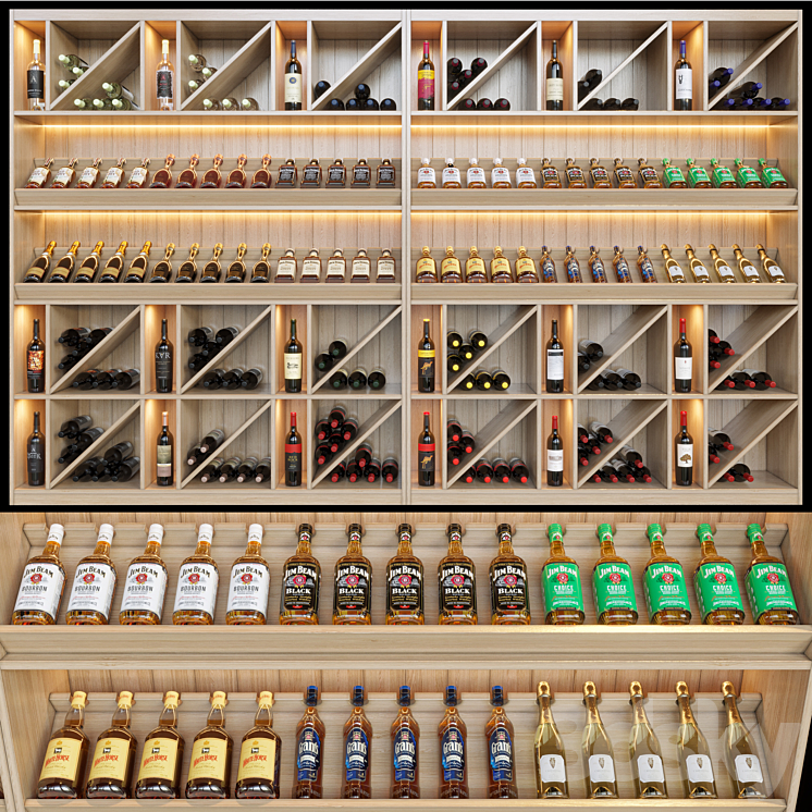 wine shelf 04 3DS Max - thumbnail 2