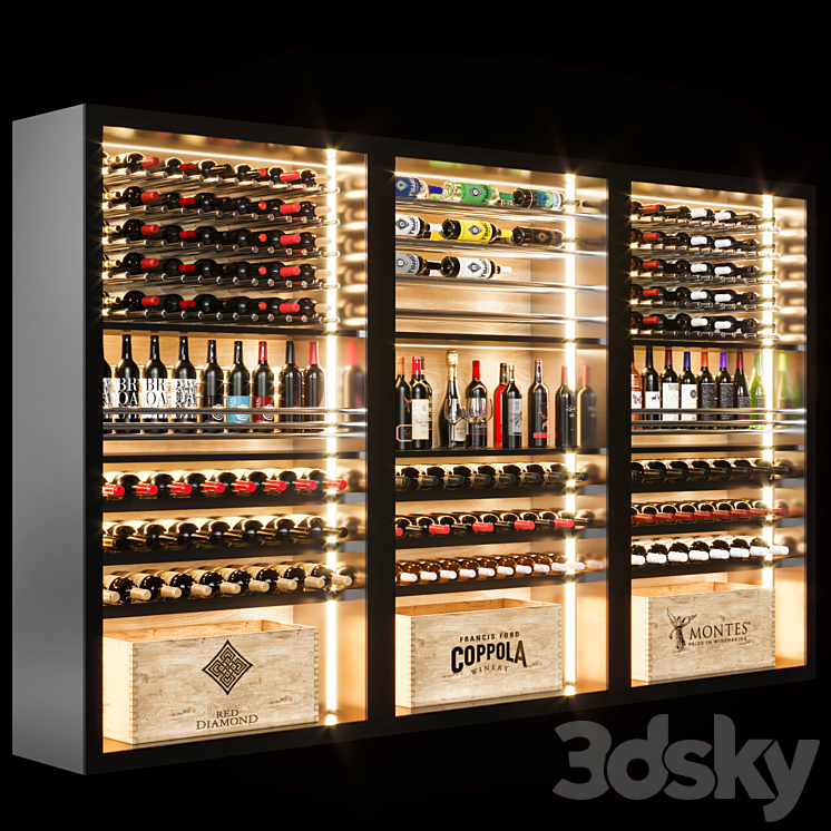 wine shelfs 06 3DS Max - thumbnail 2