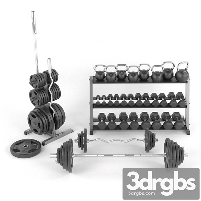 A set of weights for the gym from bodysolid 3dsmax Download - thumbnail 1