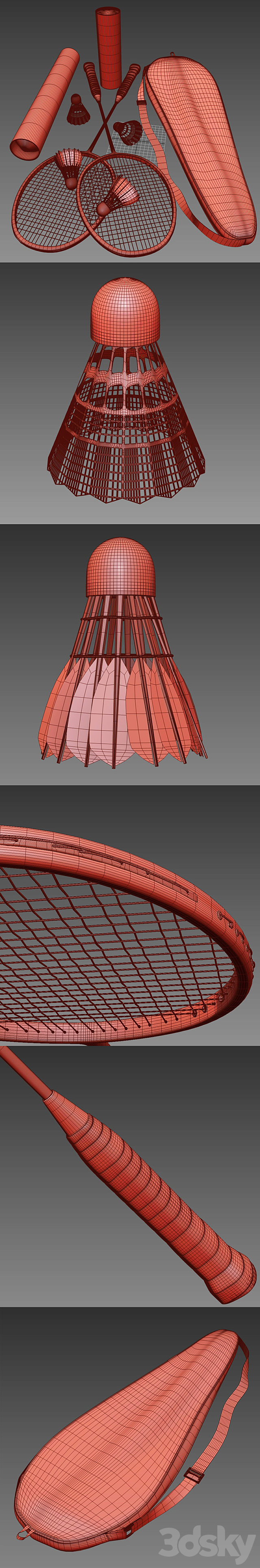 Badminton set 3DS Max Model - thumbnail 3