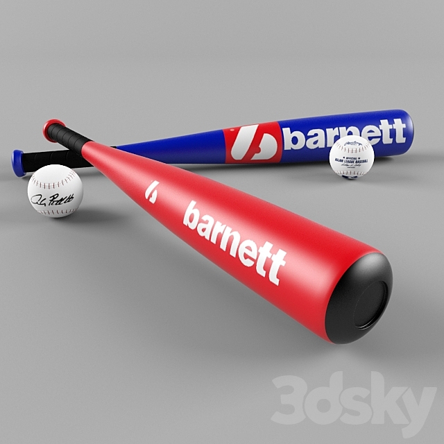 ball et batte de baseball 3DS Max Model - thumbnail 2